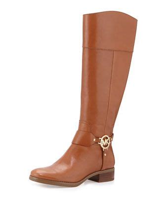 michael michael kors fulton harness leather riding boot luggage|michael michael kors fulton harness boot black mocha .